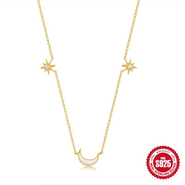 Gold-Tone Celestial Station Necklace