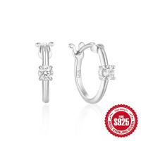 925 Silver Prong-Set Cubic Zirconia Huggie Earrings