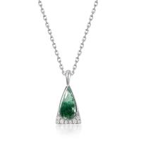 Silver Jade Pavé Pendant Necklace