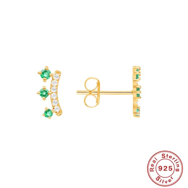Gold-Plated Mixed Stone Climber Earrings