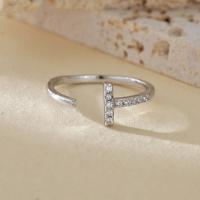 Silver Letter Open Band Ring