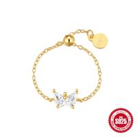 Gold-Plated Butterfly Chain Ring