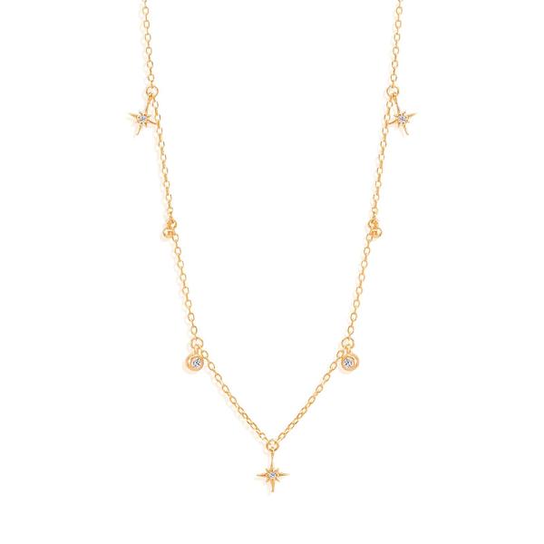 Gold-Plated Star Station Necklace