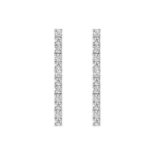 Silver Linear Drop Earrings