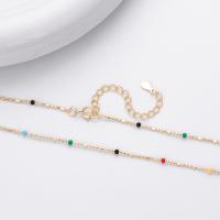 Gold Multicolor Beaded Station Necklace