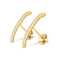 Gold-Plated Pavé Climber Earrings