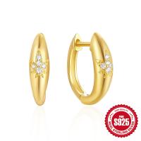 Gold-Tone Leaf Motif Huggie Earrings