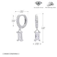 Silver Clear Zircon Huggie Earrings