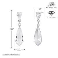 Silver Teardrop Cubic Zirconia Drop Earrings