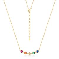 Gold Layered Necklace with Multicolor Stones
