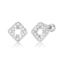 Silver Geometric Stud Earrings