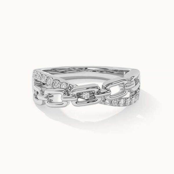 Silver Geometric Band Ring