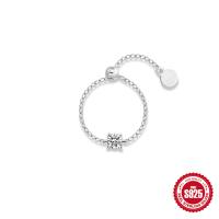 Sterling Silver Adjustable Cubic Zirconia Ring