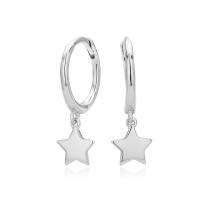 Silver Star Charm Hoop Earrings