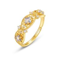 Gold Mixed Stone Geometric Band