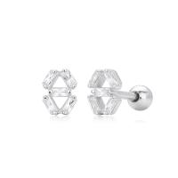 Silver Geometric Stud Earrings
