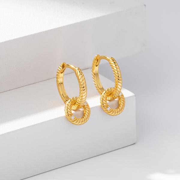 Gold Textured Hoop Earrings