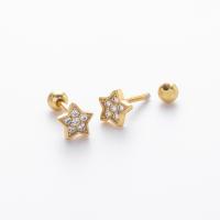 Gold Star Pavé Stud Earrings