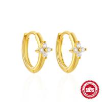 Gold-Plated Floral Huggie Earrings