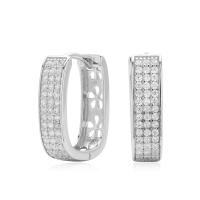 Silver Pavé Huggie Earrings