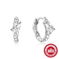 925 Silver Twisted Huggie Earrings