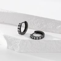 Black Pavé Huggie Earrings