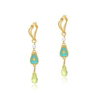 Turquoise Gold Dangle Earrings