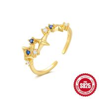 925 Silver Gold-Plated Geometric Statement Ring