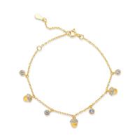Gold Acorn Charm Bracelet