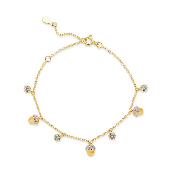 Gold Acorn Charm Bracelet