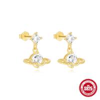 Gold Cubic Zirconia Geometric Dangle Earrings
