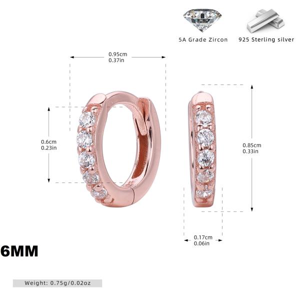 Rose Gold Zircon Huggie Earrings