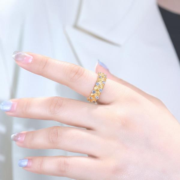 Gold-Tone Cubic Zirconia Eternity Band