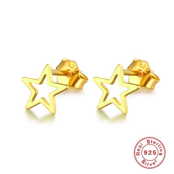 Gold-Finish Star Stud Earrings
