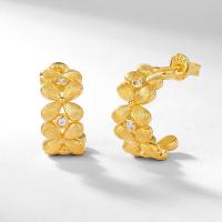 Gold-Plated Floral Hoop Earrings