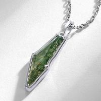 Green Jade Silver Pendant Necklace