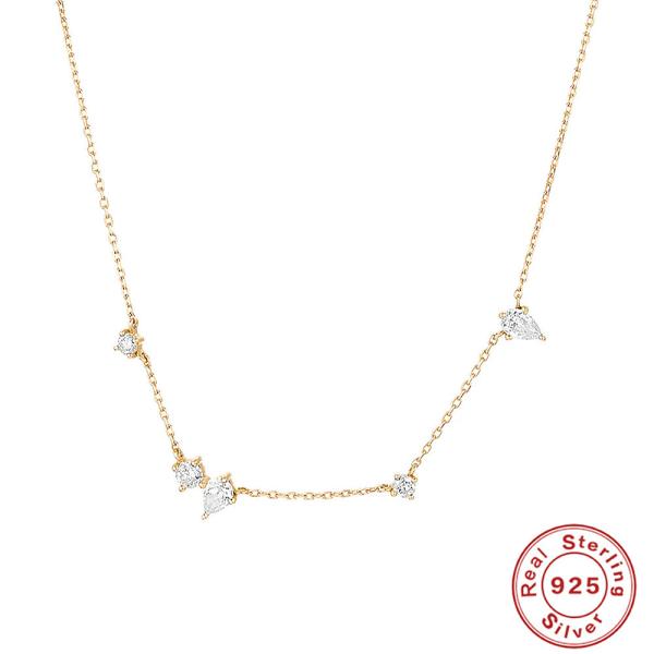 Gold-Tone Cubic Zirconia Station Necklace
