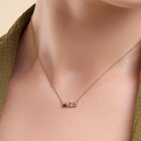Geometric Mixed Stone Pendant Necklace