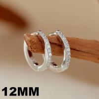 Silver Pavé Huggie Earrings