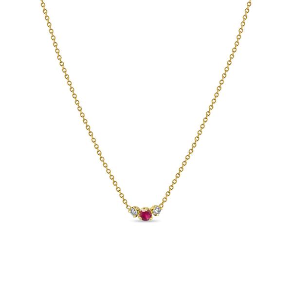 Gold Ruby Pendant Necklace