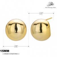 Gold-Tone Round Stud Earrings