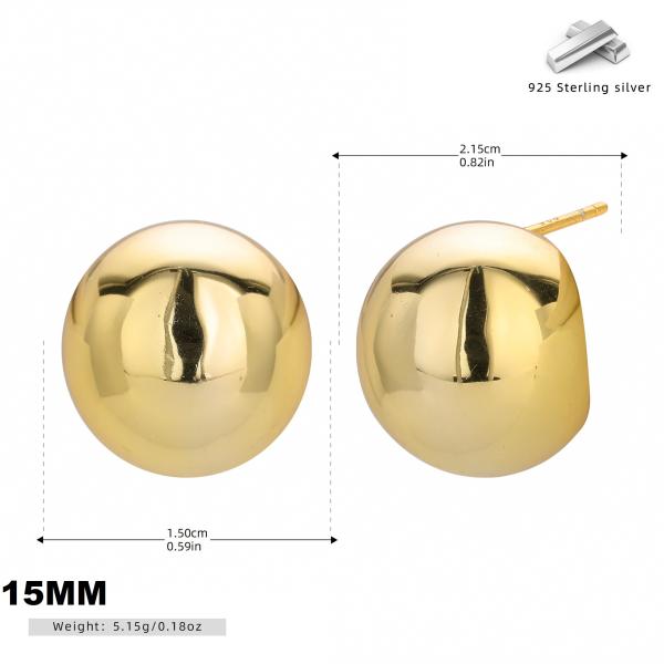 Gold-Tone Round Stud Earrings