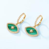 Gold-Plated Green Enamel Star Earrings