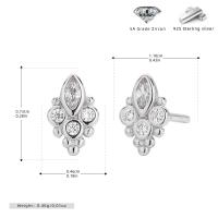Silver Geometric Cubic Zirconia Stud Earrings