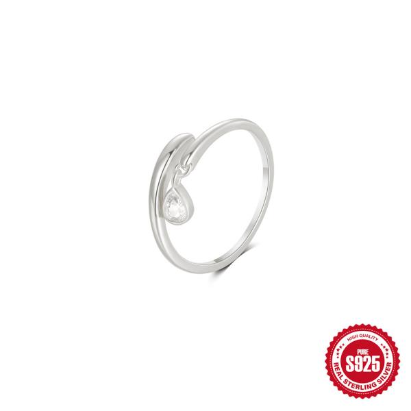 925 Silver Teardrop Charm Ring
