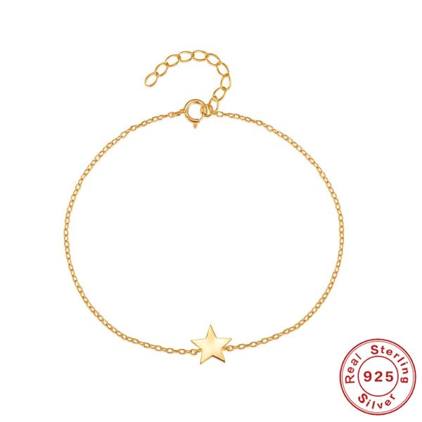 Gold-Tone Star Charm Chain Bracelet