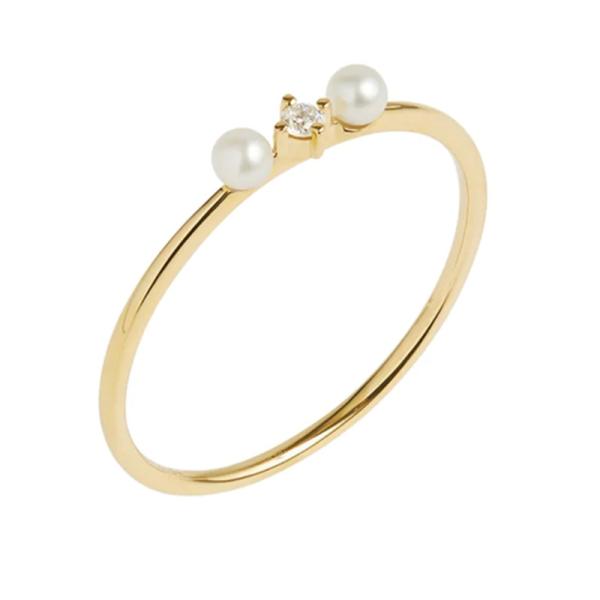 Gold-Plated Pearl Accent Band Ring