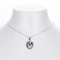 Silver Multicolor Geometric Pendant Necklace