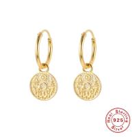 Gold-Plated Textured Geometric Hoop Earrings