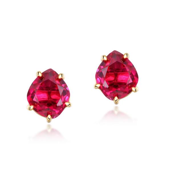 925 Silver Ruby Stud Earrings